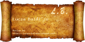 Lucza Balázs névjegykártya